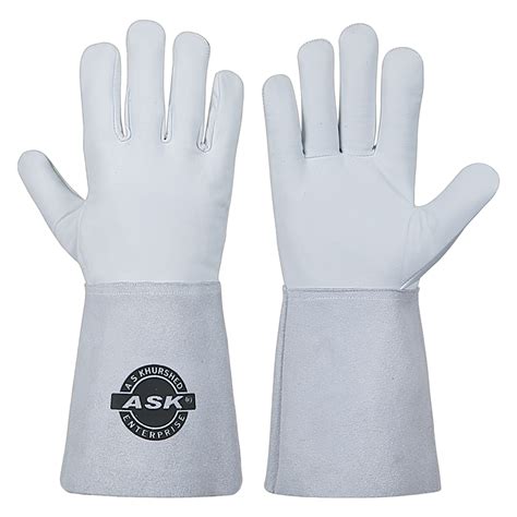 WELDING GLOVES COW SPLIT LEATHER KEVLAR® STITCHED REINFORCED PALM ASK ...