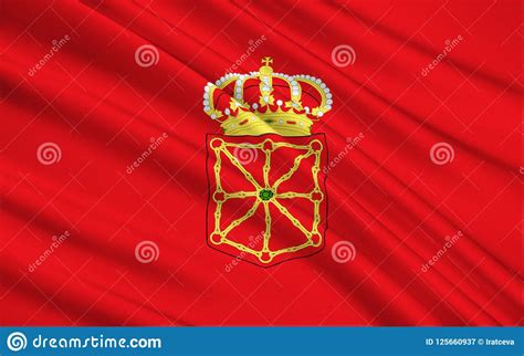 The Flag of the Navarra, Spain Stock Illustration - Illustration of ...