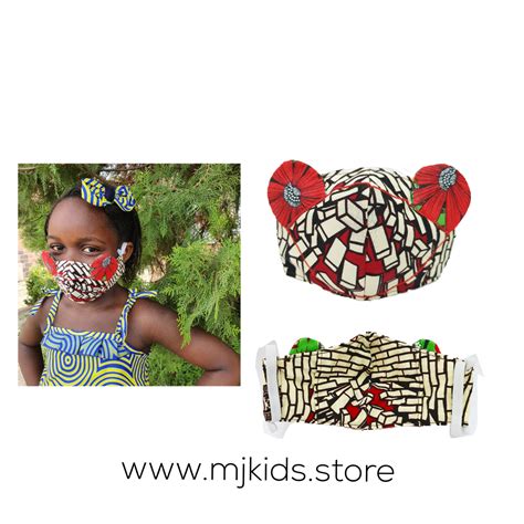 Children character ankara fabric mask - MJ KIDS