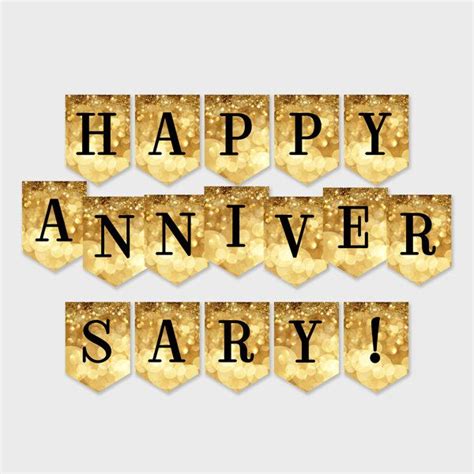 Happy Anniversary Banner Sparkle Gold Bokeh Glitter - Etsy ...