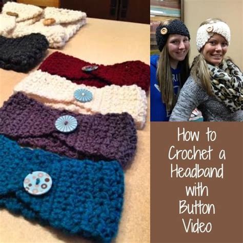 How to Crochet Headbands with Button Video | Crochet headband tutorial ...