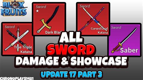 All Sword Damage and Showcase [600 Mastery] - Blox Fruits Update 17 ...