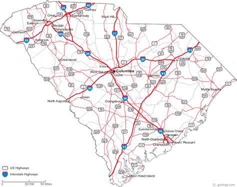 South Carolina Map Of Cities