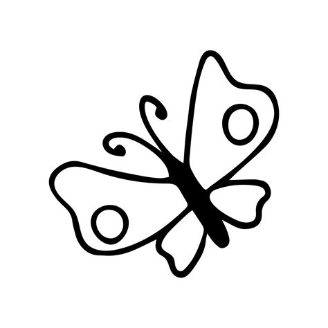 Hand drawn doodle butterfly. Vector simple butterfly clip art. Outline ...