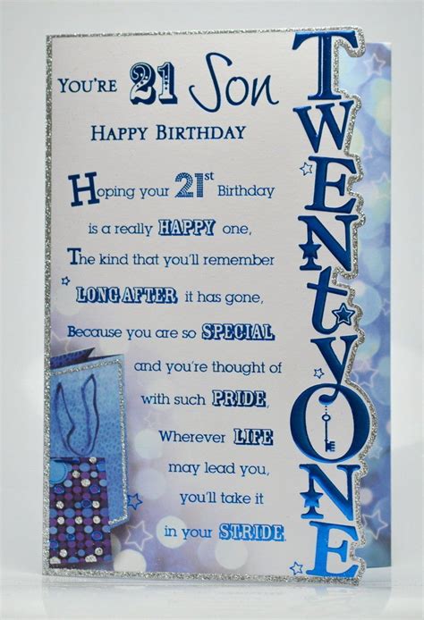 21st Birthday For Son | Birthday cards for son, 21st birthday wishes ...