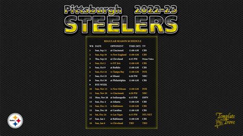 Pittsburgh Steelers 2024 Preseason Schedule - Cleveland Indians ...