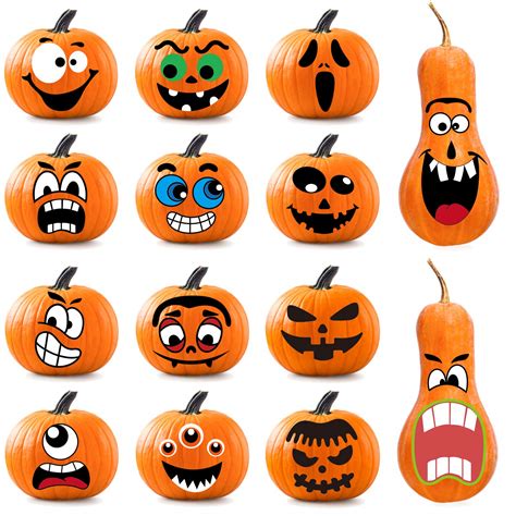 Buy Whaline 64Pcs Halloween Pumpkin Stickers, 14 Funny and Classic ...