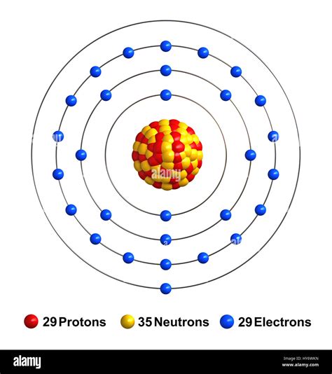 3d render of atom structure of copper isolated over white background ...