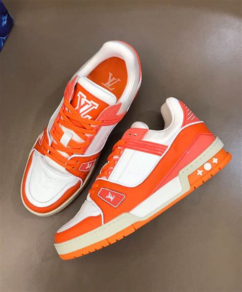 Louis Vuitton Men's LV Trainer Sneaker Orange - AlimorLuxury