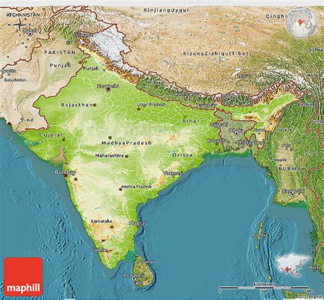 India Map India Satellite Image Physical Political India Map | Images ...