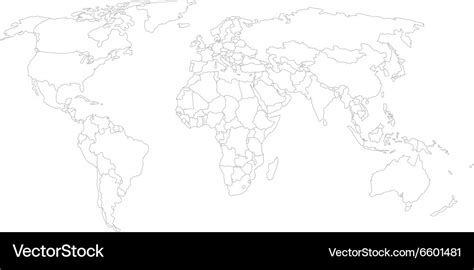 World map with smoothed country borders Royalty Free Vector