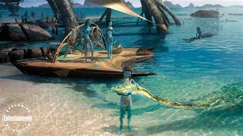 James Cameron's Avatar 2 Concept Art: Na'vi Kids, Water Lizard