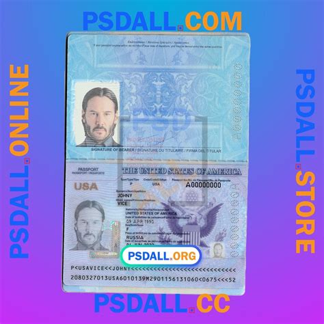 USA Passport PSD Template V3 - psdall.org