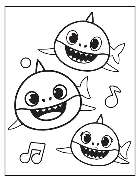 Baby Shark Printable Coloring Pages