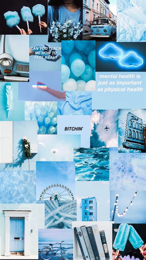 Aesthetic Blue Collage Wallpapers - Wallpaper Cave