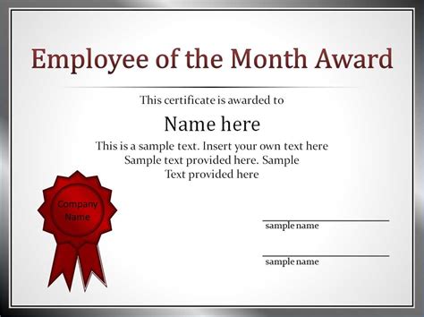 Effective Employee Award Certificate Template With Red Color regarding ...