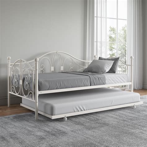 DHP Bombay Metal Daybed and Trundle, Twin/Twin Size, White - Walmart ...