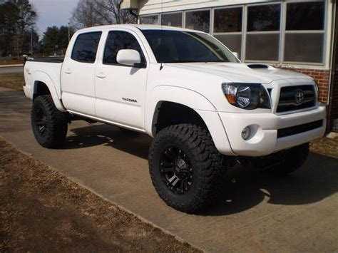 White Toyota Tacoma With Black Rims