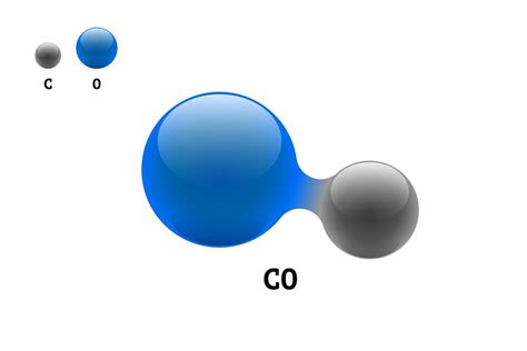 Chemistry model molecule carbon monoxide CO scientific element formula ...