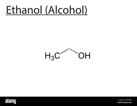 Ethanol Alcohol Molecular structure vector skeletal formula Stock ...