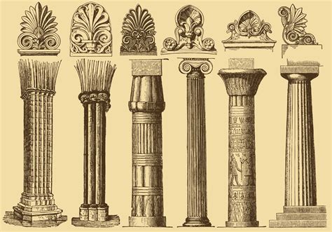 Old Style Drawing Columns - Download Free Vector Art, Stock Graphics ...