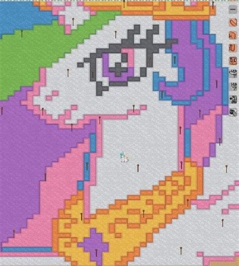 the pixel art is very colorful and interesting