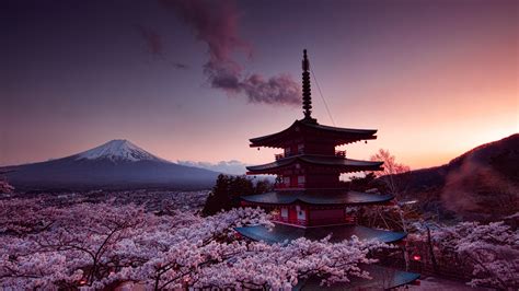 7680x4320 Churei Tower Mount Fuji In Japan 8k 8k HD 4k Wallpapers ...