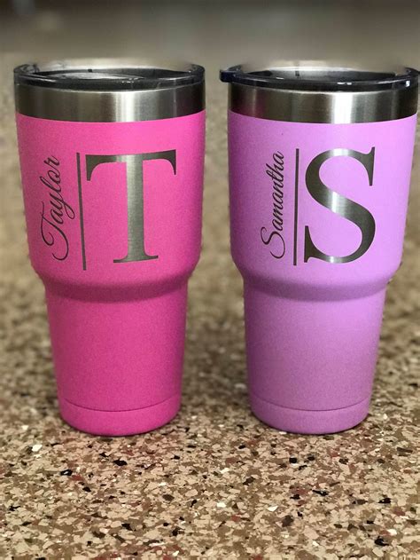 30 oz Personalized Initial Coffee Tumbler Iced Coffee Gift in 2021 ...