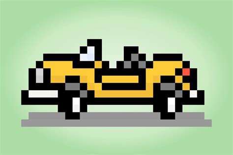 classic 8 bit car pixel art. Vector illustration of a car cross stitch ...