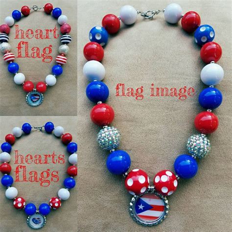 Puerto Rico flag necklace by MadeByMaisha on Etsy | Beaded bracelets ...