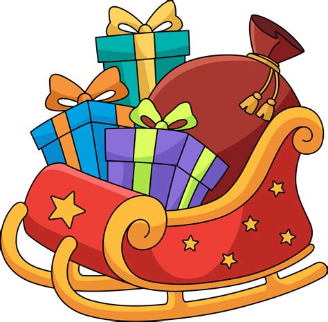 Christmas Sleigh Cartoon Colored Clipart 10789051 Vector Art at Vecteezy