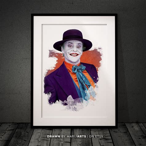 Joker Jack Nicholson Batman Artwork Handmade Printable | Etsy