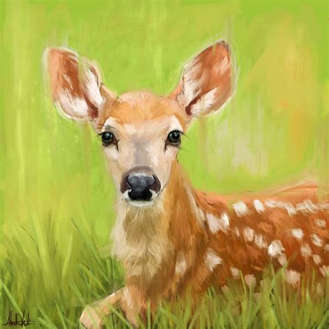 Cute deer baby painting by Ahmad Kadi : r/ImaginaryAww