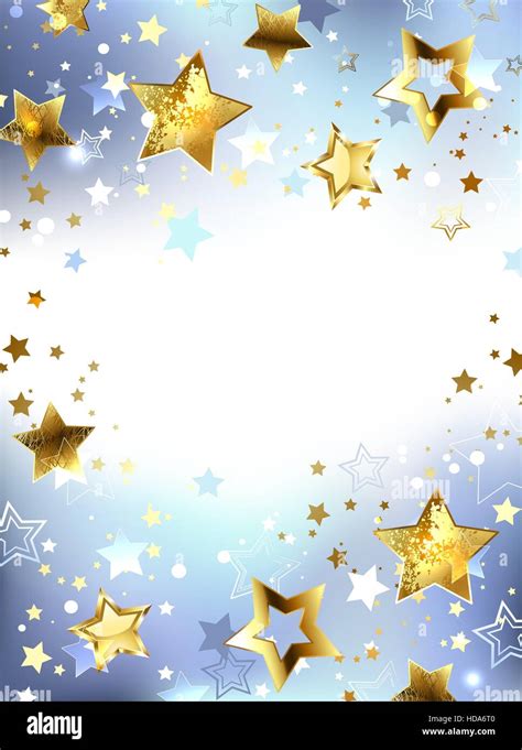 Golden shiny stars on bright abstract background. Design with stars ...