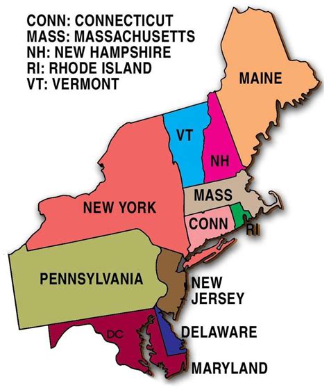 Image result for Northeast States | United states map, States and ...