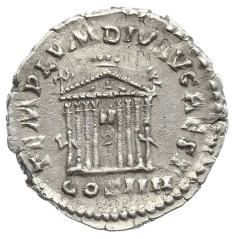 Roman Empire - AR denarius - Antoninus Pius - Temple (RIC - Catawiki