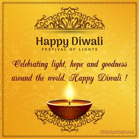 Golden Happy Diwali Card With Name Wishes | Diwali wishes, Diwali ...