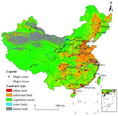 The distribution of land use in China (2019). | Download Scientific Diagram