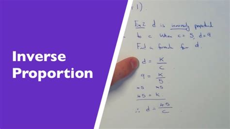 How To Work Out Formulas For Inverse Proportion (y is inversely ...