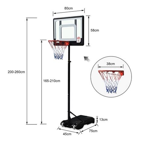 1.65m 2.1m Height Adjustable Portable Basketball System | Basketbal