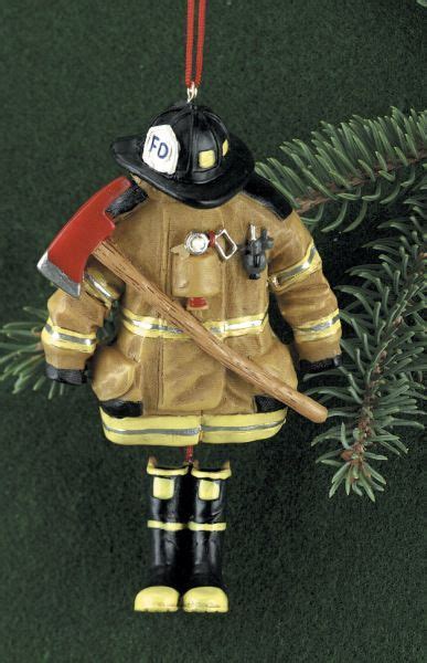 Firefighter Christmas Ornaments - Tan Firefighter Turnout Gear Ornament ...