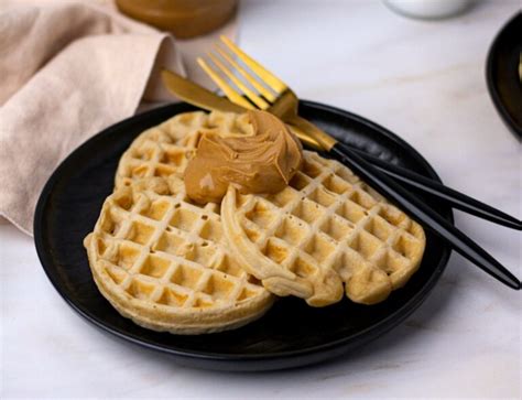 Peanut Butter Waffles | Golden Truffle