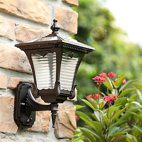 solar lights outdoor wall lamp dual color garden landscape lighting for ...