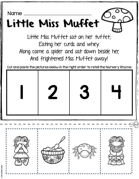 Nursery Rhymes Worksheets for Story Retelling Practice | Rhyming ...