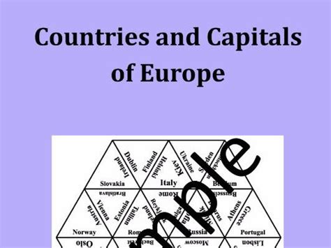 Countries and Capitals of Europe – puzzle | Teaching Resources