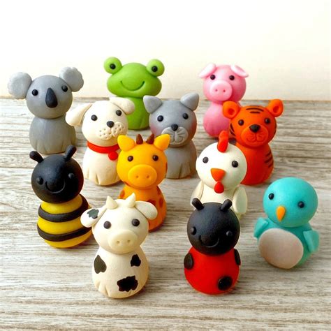 cutie animals | Clay crafts for kids, Kids clay, Polymer clay crafts