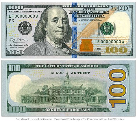 Printable 100 Dollar Bill Front And Back