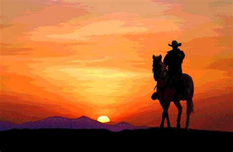 Cowboy sunset | Cowboy pictures, Horse silhouette, Cowboy art