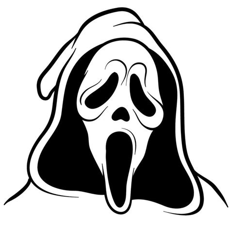 How to draw Ghostface (the Scream Mask) - Sketchok drawing guides ...