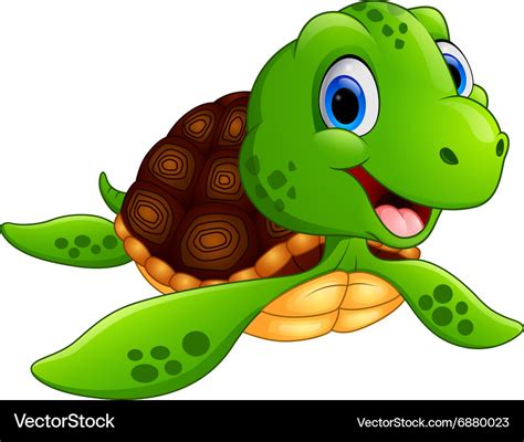 Smiling turtle cartoon Royalty Free Vector Image